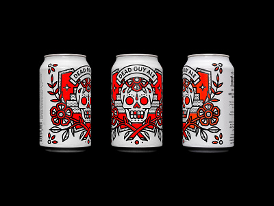 Dead Guy Ale Paint The Can Dead 2021 Submission beer can day of the dead halftone halloween illustration monoline package design rogue ale skull tattoo