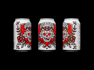 Dead Guy Ale Paint The Can Dead 2021 Submission beer can day of the dead halftone halloween illustration monoline package design rogue ale skull tattoo