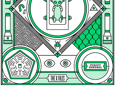 Season 1 The X-Files alien classified green halftone line art pop art poster the x files the xfiles ufo x files xfiles