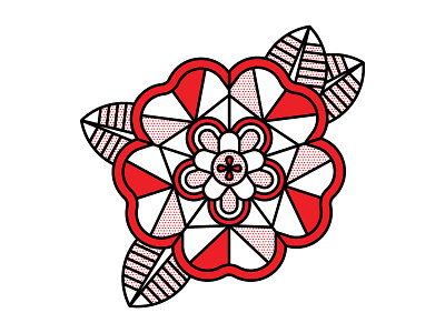 Mandala Flower flower halftone icon illustration mandala monoline pop art tattoo