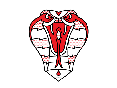 Cobra. cobra design halftone illustration monoline red snake tattoo vector