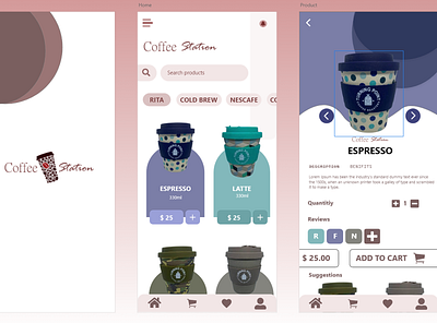 COFFEE SHOP UI DESIGN adobexd animation app design f figma illustration ui ux