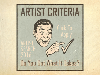 Artist Search Classified Ad ad artist collateral flyer illustration retro vintage