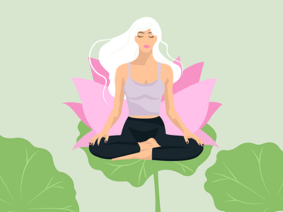 beautiful girl doing yoga lotus pose beautiful girl graphic design illustration lotus pose relax slender sport vector yoga