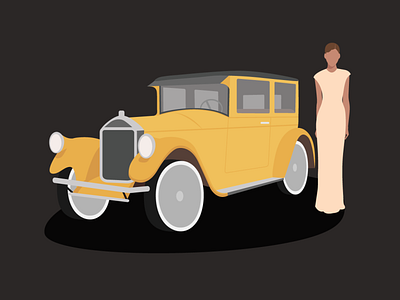Retro car adobe illustrator beautiful business card retro car style vector women