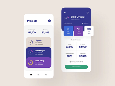 Freelancer Dashboard app design ui ux