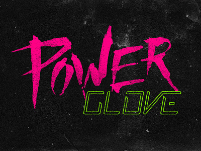 Cyber Punk 80s cyber punk hand lettering neon power glove type