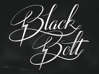 Black Bolt grit hand lettering hot rod lighting bolt script texture type