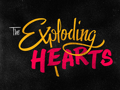The Exploding Hearts grit hand lettering punk rock script the exploding hearts type