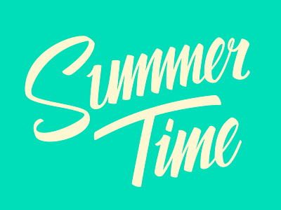 Summer Time hand lettering script summer summer time type