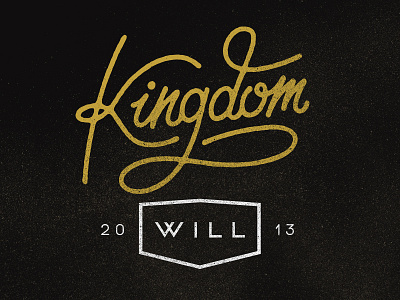 Kingdom Will grit hand lettering identity kingdom logo logotype monoline script texture type will
