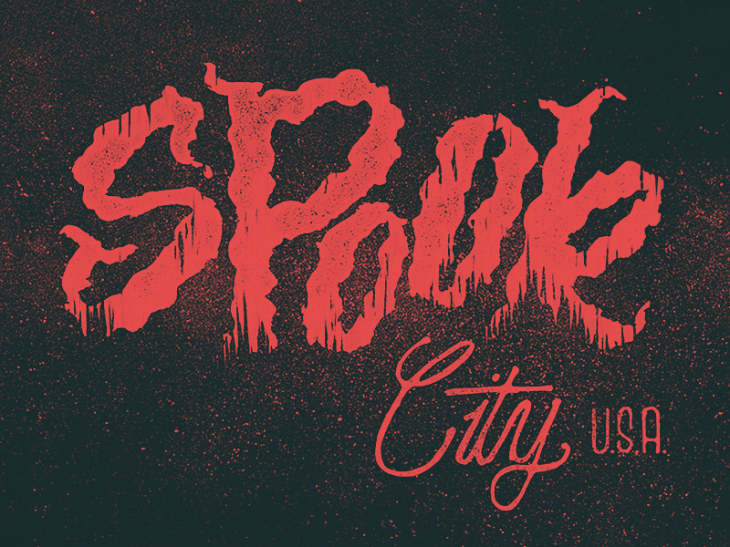 Spook City U.S.A. lettering misfits halloween spooky horror type script grit grime texture hand lettering