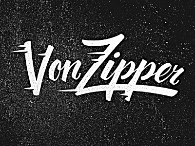 Von Zipper 50s grime grit hand lettering hot rod lettering script texture type vintage