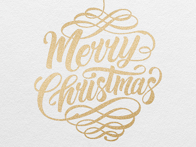 Merry Christmas christmas glitter gold hand lettering lettering merry christmas metallic ornament script swash type