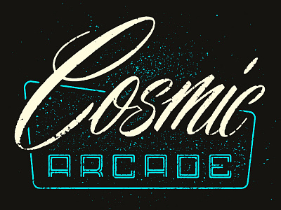 Cosmic Arcade grit hand lettering lettering music retro futurism script texture type