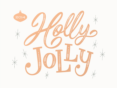 Holly Jolly christmas hand lettering lettering script type