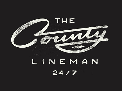 The County Lineman americana blue collar hand lettering lettering logotype script type vintage