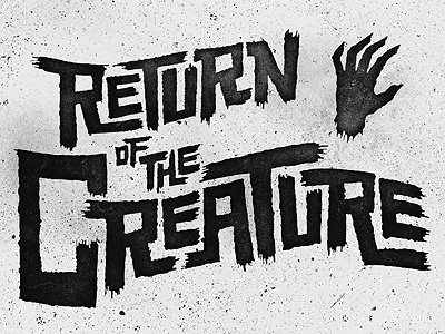 Creature Feature grit lettering logotype monsters type