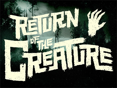 Creature Feature in Color grit lettering logotype monsters type