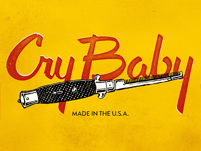Cry Baby 50s greaser lettering script switchblade typography
