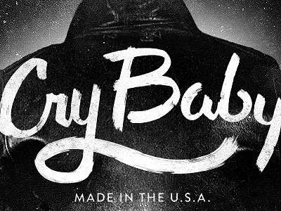 Cry Baby 50s greaser grit lettering script switchblade typography