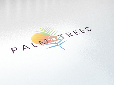 Palm Trees Logo 3D Mockup 3dlogomockup branding businesslogo creative design graphic design illustration logo logomockup minimal