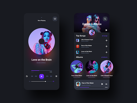 Music Player UI KIT (Dark Theme) by Julia Shagofferova 🇺🇦 on Dribbble