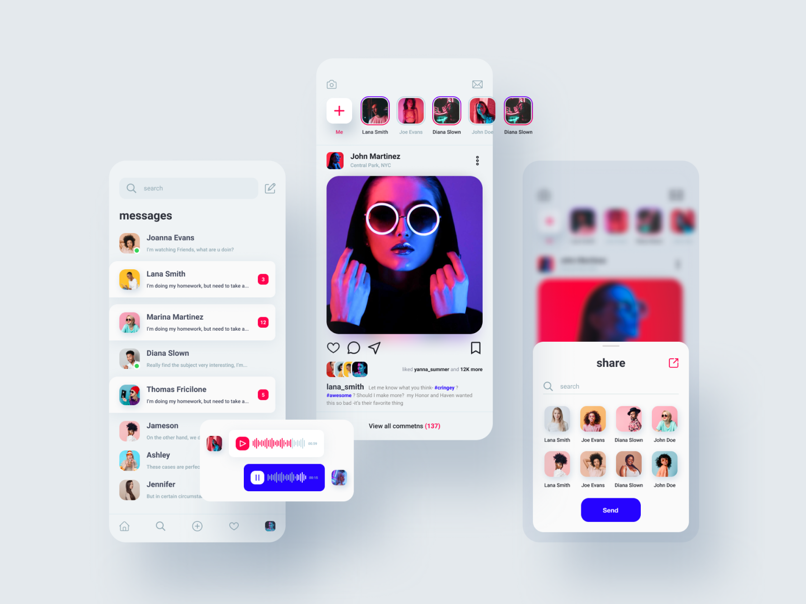 SOCIAL MEDIA UI KIT by Julia Shagofferova 🇺🇦 on Dribbble