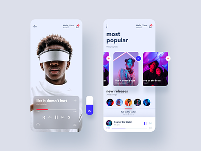 Music Player UI KIT (Dark Theme) app concept mobile mobile app shot ui ui kit ui ux ui8 ui8net uikit