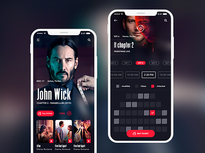 Cinema site concept cinema john wick mobile mobile app ui ux