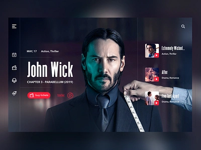 Cinema site concept cinema concept design john wick shot ui ux