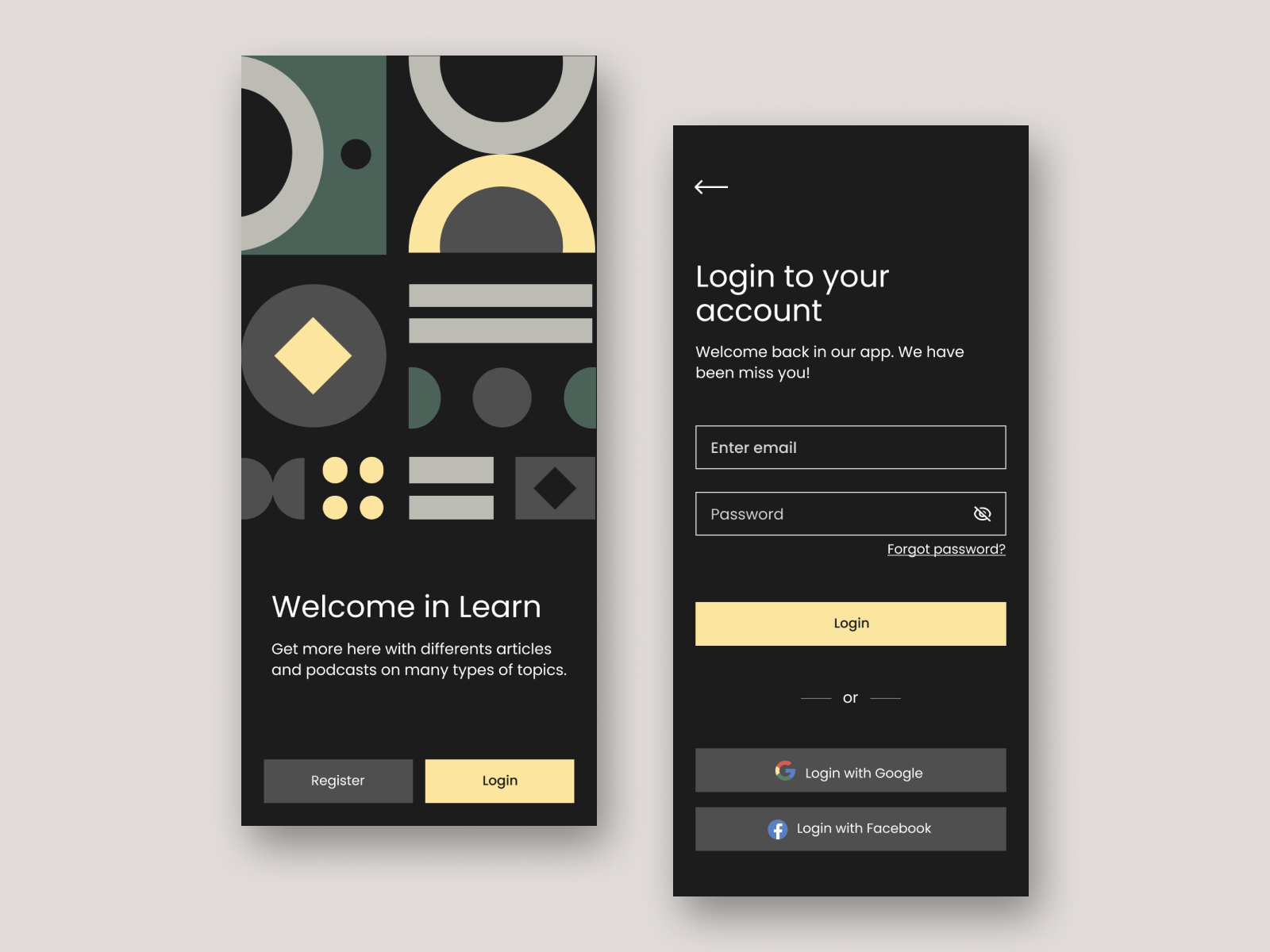 Login page by Olesia on Dribbble