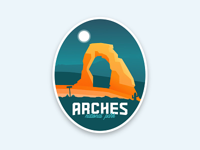 Arches National Park Sticker arches design gradients icon illustrator national park print sticker vector