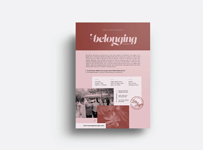 The Belonging Conference Flyer 8.5x11 belong belonging church conference empower invite layout pink poster publication she laughs women women empowerment