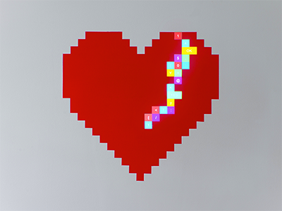 Like crack emotion heart icon like love pixel red square symbol wound