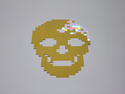 Golden Skull crack death gold light pixels skeleton skull symbol void