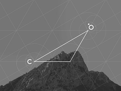 Logo Grid branding circles construction design identity logo mountain process triangle type