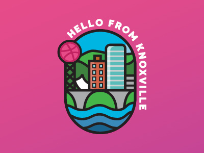 Greetings from Knoxville debut gradient illustration knoxville linear