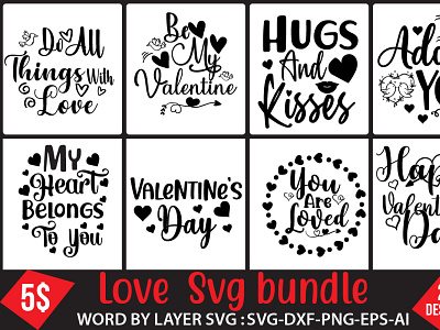 Valentine's Day Svg Bundle love valentine