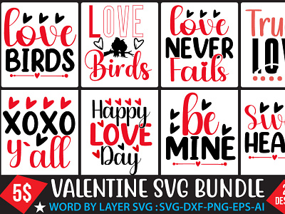 Valentine's Day Svg Bundle Quotes 100 days svg design illustration love svg love svg design svg design ui