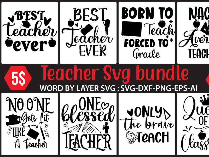 Teacher Svg Bundle by RanaCreative51 on Dribbble