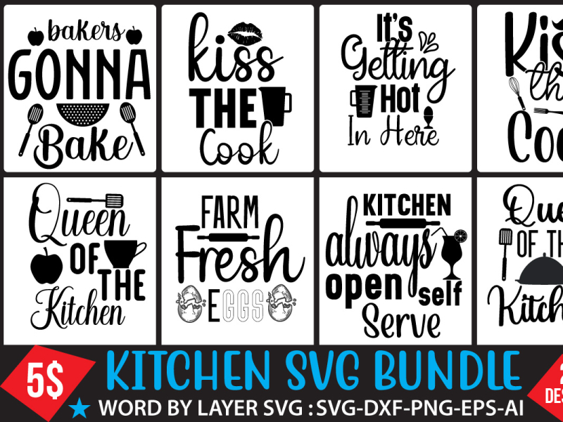 Kitchen Svg Bundle by RanaCreative51 on Dribbble