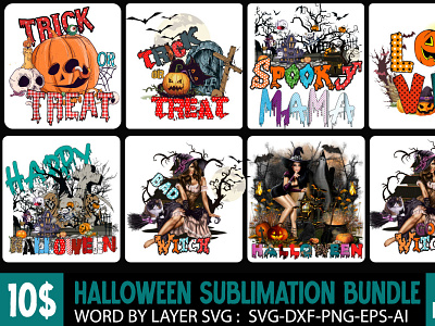 Halloween Sublimaion Bundle PNG