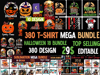 Halloween Mega Bundle 380 Design halloween t shirt company bundle mardi gras svg bundle