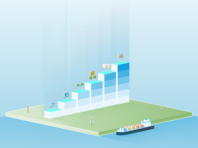 Digital Ecosystem design gradients illustration perspective