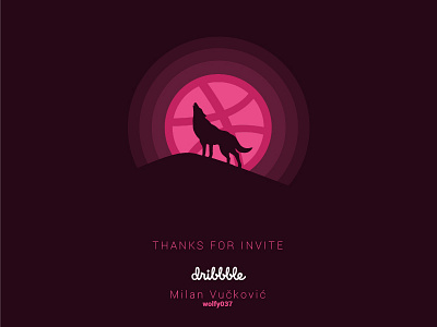 Thank you, Milan Vuckovic - wolfy037 dribbble moon thank you wolf