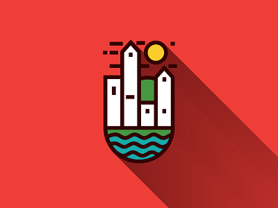 Town icon on dribbble inspired dribbble sea sun town