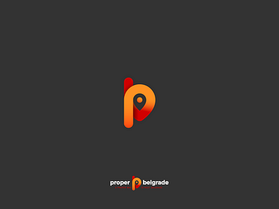 Proper Belgrade logo b design drop pin letter p and b logo map minimalist p p and b pb pin place typography