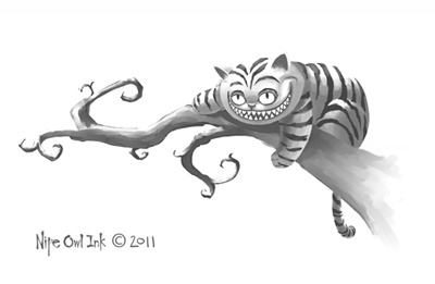 Cheshire cat design digital painting illustration