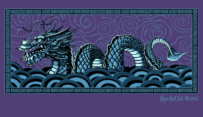 Year of the Water Dragon fantasy illustration t shirt